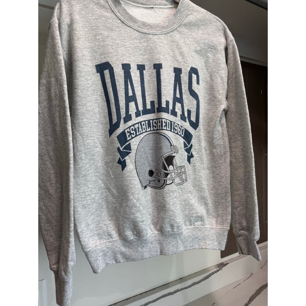 Dallas Cowboys Women's Crew Neck‎ Sweatshirt Size Medium Gray Blue Star - Picture 4 of 6